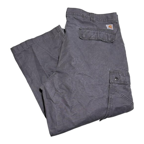 Carhartt 100272 039 Relaxed Fit Gray Canvas Cargo Pants Men 40x30 (Fits 39x26.5) - Picture 1 of 11